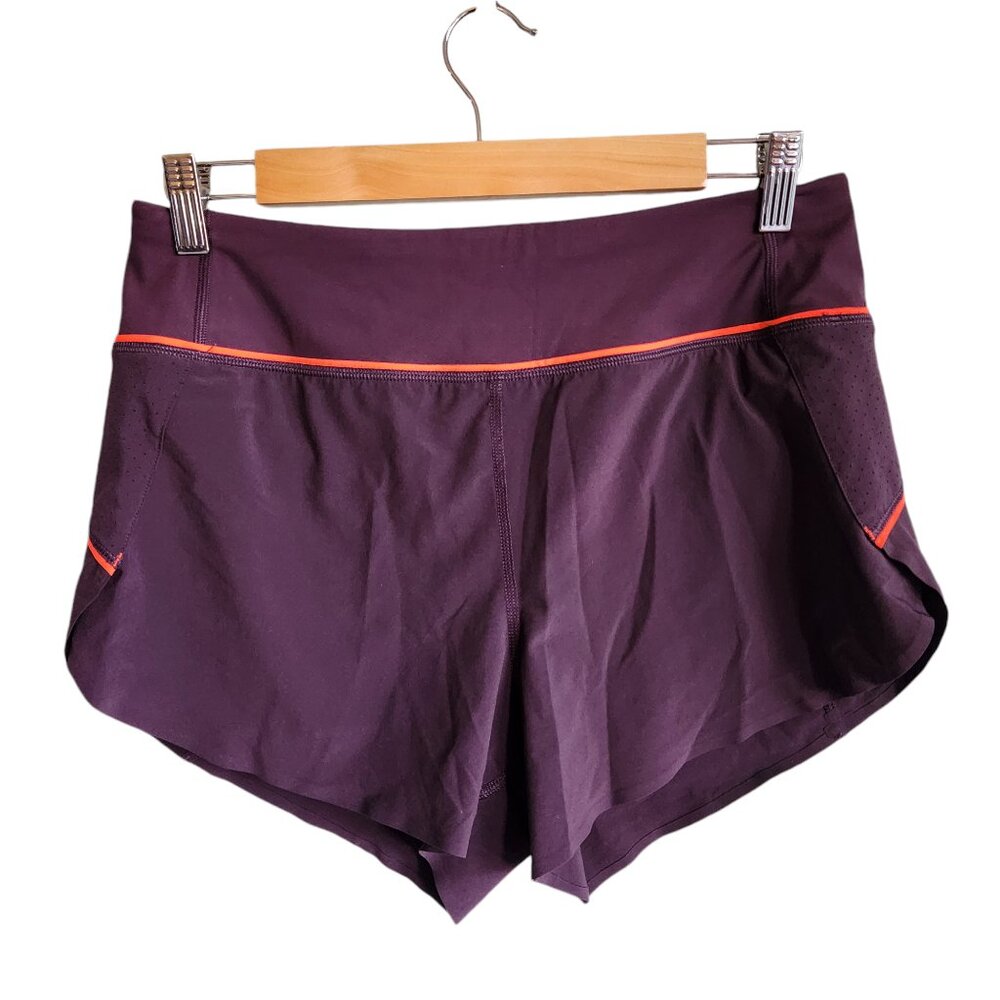 Athleta Purple Athletic Shorts with Orange Trim